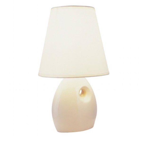 Cling 13 in. Ceramic Table Lamp - Ivory with Empire Lamp Shade CL2629603